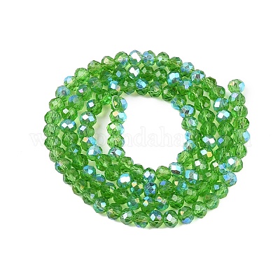 Стеклянные бусины с гальваническим покрытием  EGLA-A044-T3mm-L11-1