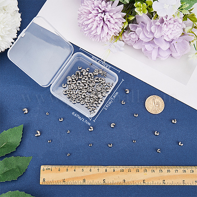 240 шт. 4 крышки для обжимных бусин из нержавеющей стали 304 STAS-CN0001-67-1