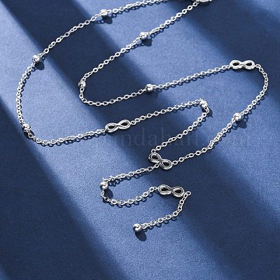 Ожерелья из нержавеющей стали 304 с буквой бесконечности Y NJEW-R026-21P-1