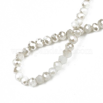 Гальванизировать непрозрачные сплошной цвет стеклянные бусы пряди X-EGLA-Q112-B02-1