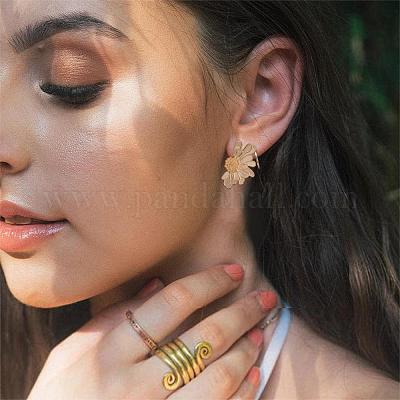 Старинные серьги-гвоздики с цветком для женщин JE1095A-1