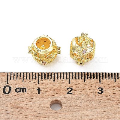 Реечное покрытие латунь микро паве кубический цирконий европейские бусины KK-B078-08G18-1