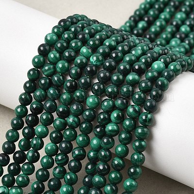 Природного малахита бисер нитей&nbsp;G-A293-B03-4mm-1