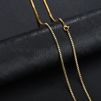 Ожерелье из нержавеющей стали с цепочкой-коробкой NJEW-YWC0001-02G-03-1