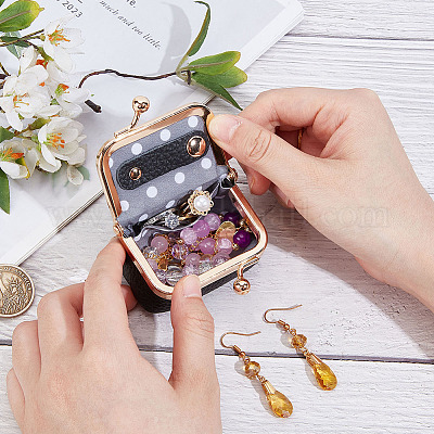 Портативный мини-органайзер для хранения ювелирных изделий из искусственной кожи DIY-WH0589-94KCG-02-1