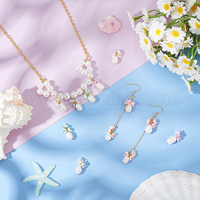 12 шт. подвеска из двухцветной смолы и натурального жемчуга PALLOY-PH01821-1