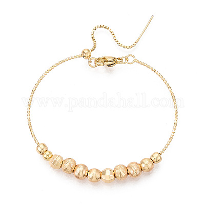 Регулируемые браслеты-слайдеры из латунных бусин для женщин BJEW-T022-22G-1