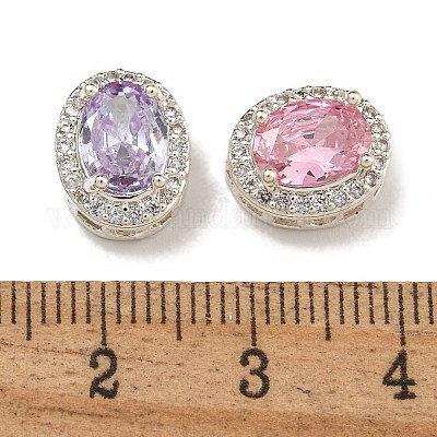 Латунные микро проложить кубического циркония бусы KK-U037-07P-1