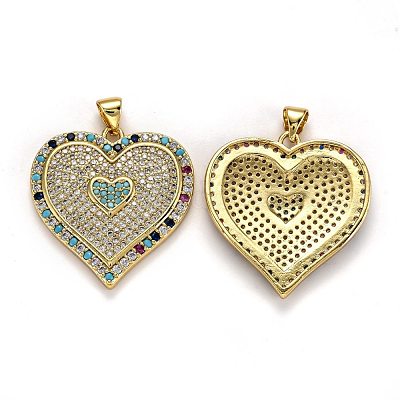 Латунные микро проложить кубического циркония подвески ZIRC-L100-028G-1