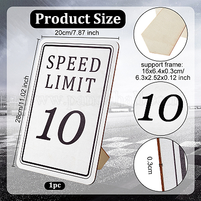 Фанера из тополя гоночный знак ограничения скорости 10 AJEW-WH0606-008E-1