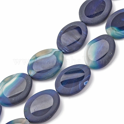 Натуральный голубой агат бисер нитей G-P570-B01-01-1