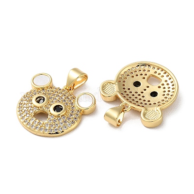 Латунные микропаве прозрачные подвески с фианитом KK-B083-40C-G-1