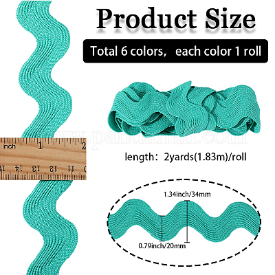 12 ярд 6 цвета ленты из полиэстера с волнистой бахромой&nbsp;OCOR-GF0005-56-1