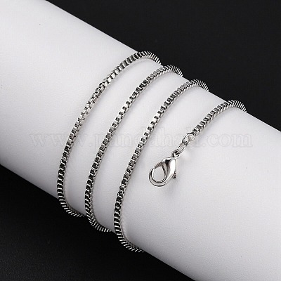 1.5 мм стойка покрытие латунные цепочки ожерелья для женщин мужчин MAK-L044-30P-1