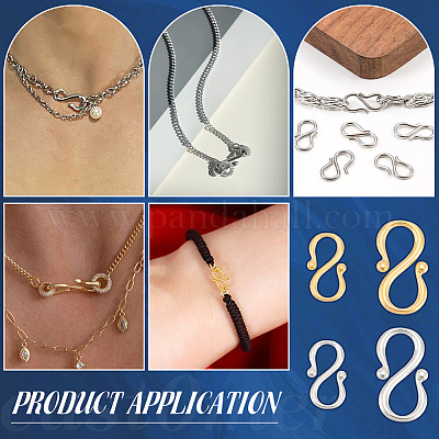 40 шт. 4 стиля ионного покрытия (IP) 304 нержавеющая сталь S-образные застежки STAS-UN0061-24-1