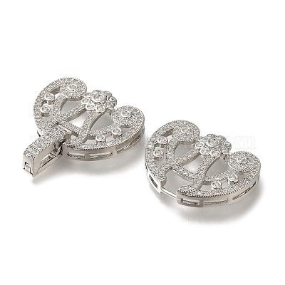 Стойка покрытие цветок латунь микропаве прозрачный кубический цирконий складные застежки KK-H512-07P-1