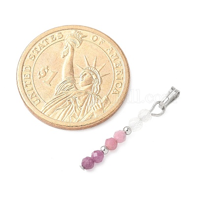 Подвески из граненого круглого натурального кварцевого кристалла PALLOY-JF03529-09-1