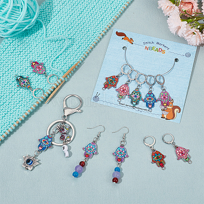 Подвесные маркеры петель из сплава эмали HJEW-AB00256-1