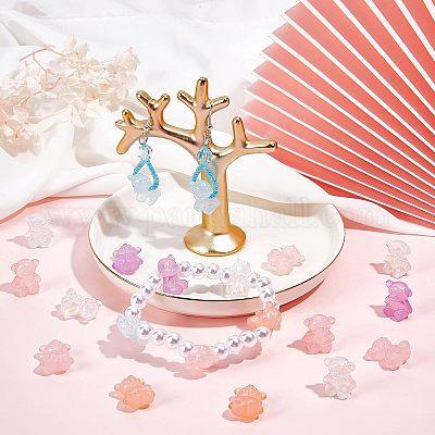 100шт 5 цвета прозрачные акриловые бусины MACR-CA0001-25-1