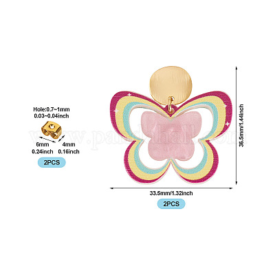 Boucle D'oreille Pendante Papillon En Diamant Plaqué Or Blanc - Emir ICE