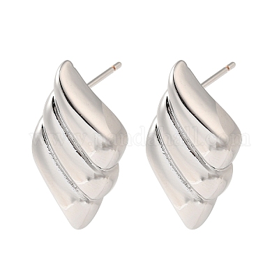 Серьги-гвоздики из латуни с реечным покрытием EJEW-B062-33P-1