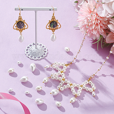 160 шт. 3 вида стеклянных жемчужных бусин-капель HY-NB0001-06B-1