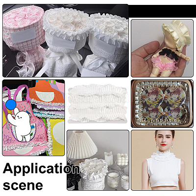 8 ярд полиэстеровой волнистой плиссированной кружевной ленты OCOR-FG0002-88B-1