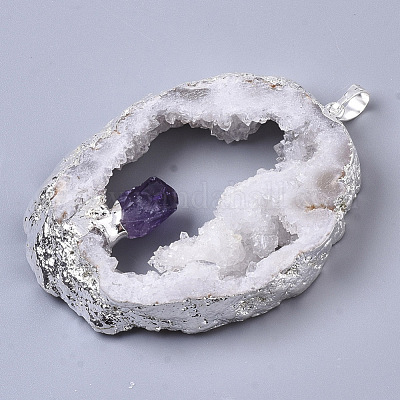 Натуральные друзы агат большие подвески G-R458-05A-1