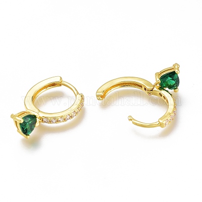 Серьги-кольца из латуни с микро-паве из фианита ZIRC-H102-14A-G-1