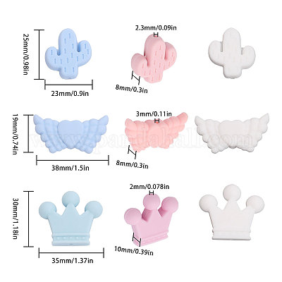 18шт 9 стиля пищевых экологически чистых силиконовых бусин SIL-CA0002-04-1