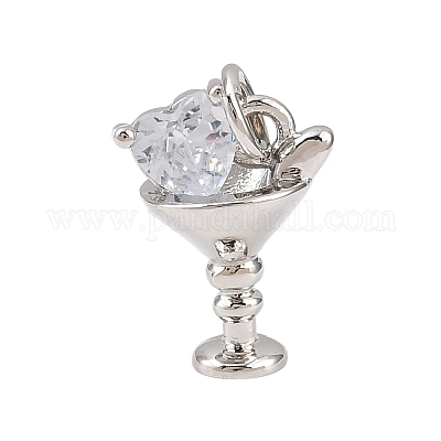 Латунные микропаве прозрачные кубические циркониевые подвески KK-P339-26P-1