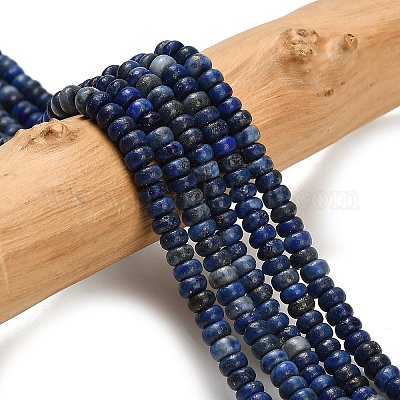 Нитки бусины из натурального ляписа-лазури G-L635-A33-4x2mm-01-1