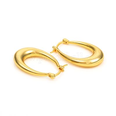 Латунные серьги обруча&nbsp;EJEW-F250-02-G-1