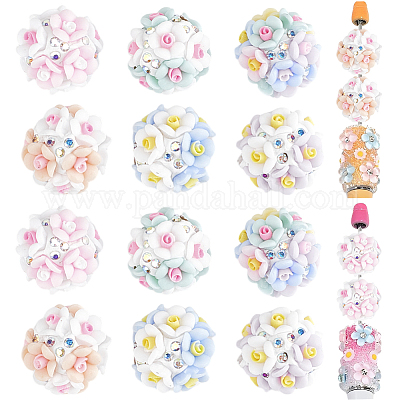 12шт 6 цвета бусины из полимерной глины ручной работы DIY-DR0001-86-1