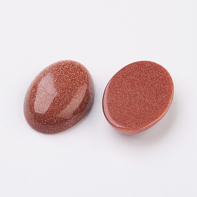 Синтетические каменные кабошоны с золотым камнем G-G741-30x40mm-10-1