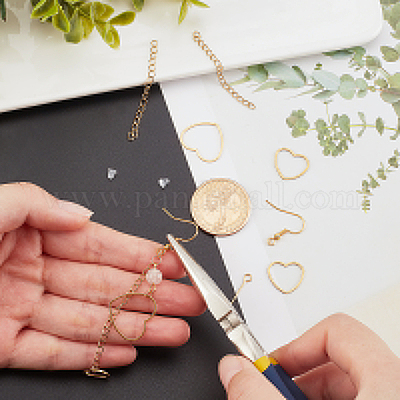 Набор для самостоятельного изготовления сережек-капель в форме сердца DIY-UN0003-03-1