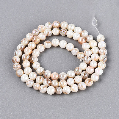 Нити бусин из натуральных пресноводных раковин цвета ab BSHE-T014-40B-1