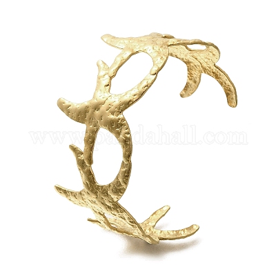 Текстурированные браслеты-манжеты из нержавеющей стали 304 BJEW-G734-01A-G-1