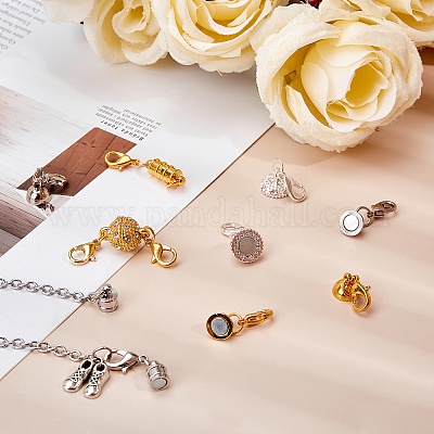 Конвертер магнитных застежек из латуни и сплава со стразами KK-SC0001-37-FF-1