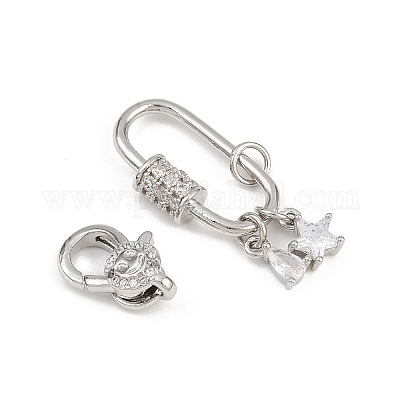 Латунный микро pave прозрачный кубический цирконий лобстер KK-U059-56P-1