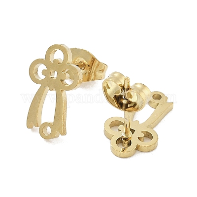 Фурнитура для сережек-гвоздиков из нержавеющей стали 304 с ионным покрытием (IP) STAS-I206-98G-1