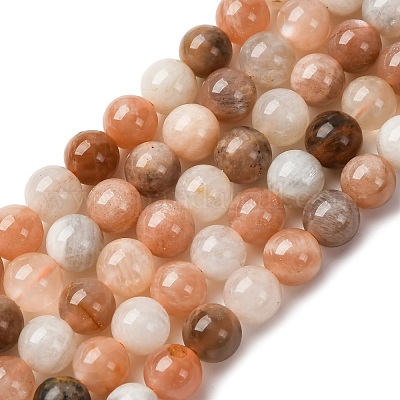 Нити из натуральных бусин из нескольких лунных камней G-O030-6mm-10-1