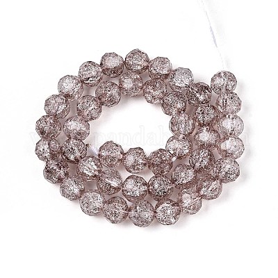 Прозрачные треск стекла бисер нитей GLAA-N053-8mm-03-1