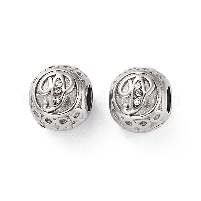 Европейские бусины из нержавеющей стали 304 со стразами STAS-A092-10P-P-1