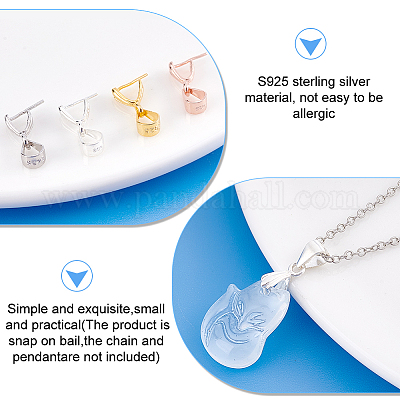 8 шт. 4 цвета 925 серебряных держателя для ледоруба STER-PH0001-95-1