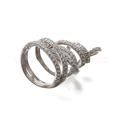 925 подвеска-спираль из стерлингового серебра с прозрачным кубическим цирконием STER-R011-04P-1