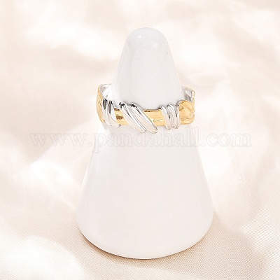 Двухцветные манжетные кольца из нержавеющей стали 304 RJEW-S635-01GP-13-1