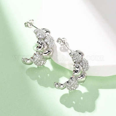 Серьги-гвоздики из циркония EJEW-D322-07P-02-1