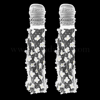 Носки из полиэстеровой марли с цветочным узором AJEW-WH20080-22A-1