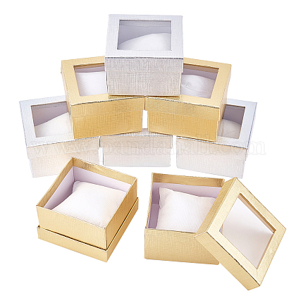 NBEADS 8 Pcs Square Paper Gift Box CON-NB0001-45-1